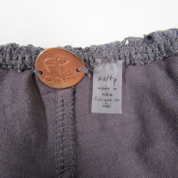 Free People FP One Adella Lace Shorts Size XS Charcoal Gray Elastic Waist New - Picture 3 of 8